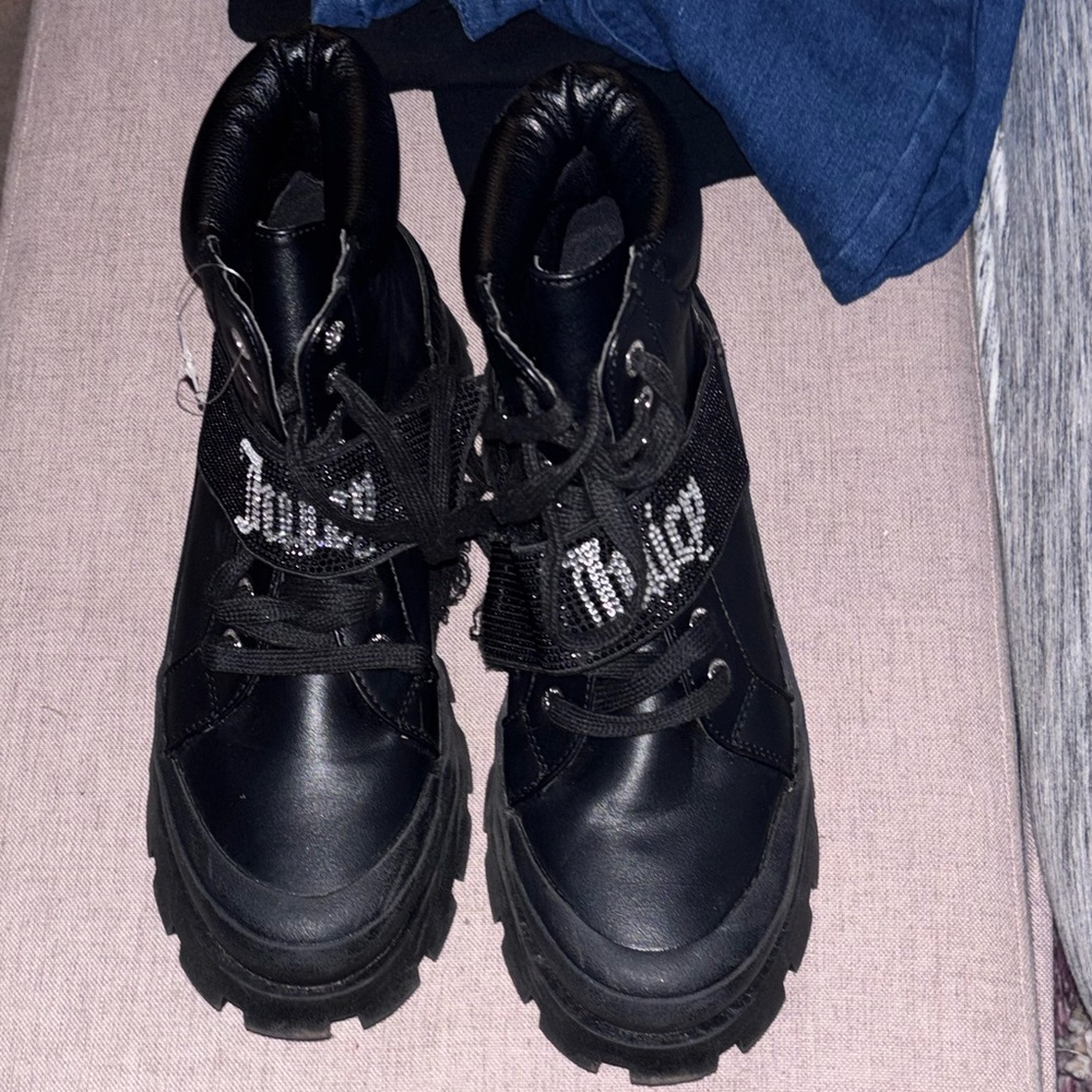 Juicy Couture Black Lace-Up Boots